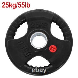 Plaques de poids olympiques en fonte de 55 lb pour musculation et fitness - 2 plaques de barre
