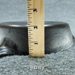 Poêle à frire en fonte VTG GRISWOLD # 7 avec grand logo en bloc incliné et anneau de chauffage