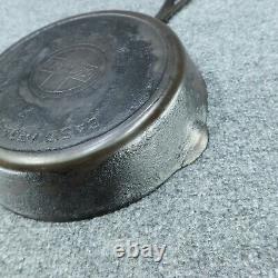 Poêle à frire en fonte VTG GRISWOLD # 7 avec grand logo en bloc incliné et anneau de chauffage