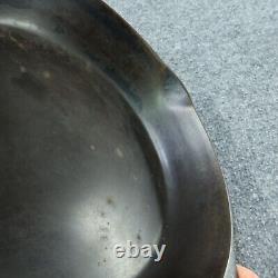 Poêle à frire en fonte VTG GRISWOLD # 7 avec grand logo en bloc incliné et anneau de chauffage