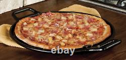 Poêle à pizza en fonte assaisonnée en fonte ronde noire de 14 pouces NEUVE