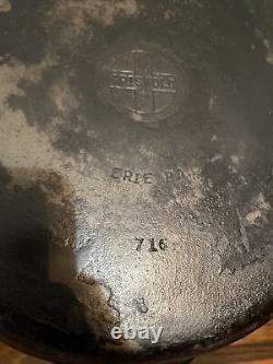 Poêle en fonte Griswold 12, modèle Vintage, avec petit logo No. 10, 716 Erie PA USA