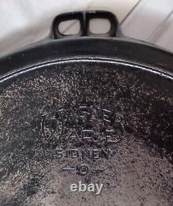 Poêle en fonte Wagner Ware #14 avec couvercle marqué
