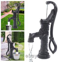 Pompe à main de puits d'eau en fonte 26 pieds, noire, rustique, antique, pour jardin de ferme - NEUVE