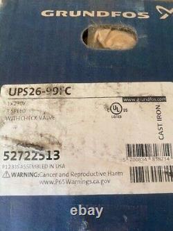 Pompe de circulation en fonte Grundfos UPS26-99FC 230V 1Ph 3 vitesses (52722513)