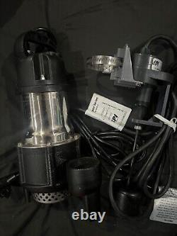Pompe de puisard en fonte et acier inoxydable ION 1/3 HP avec flotteur vertical réglable H
