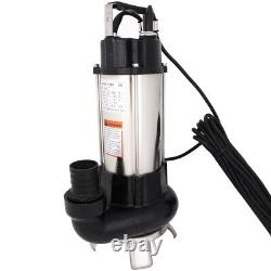Pompe de puisard industrielle coupeuse broyeur submersible en fonte 110V 1,5HP neuve