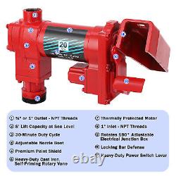 Pompe de transfert de diesel 12 Volts CC 1/4 CV 20 GPM en fonte