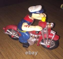 Popeye hors-la-loi Moto en fonte Harley Davidson Collectionneur Patine Marin 4+LBS