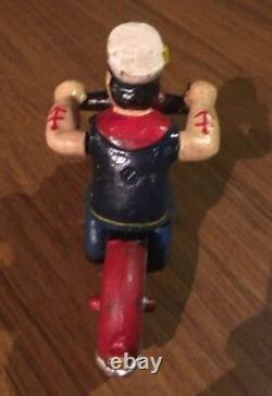Popeye hors-la-loi Moto en fonte Harley Davidson Collectionneur Patine Marin 4+LBS