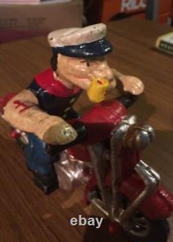 Popeye hors-la-loi Moto en fonte Harley Davidson Collectionneur Patine Marin 4+LBS