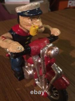 Popeye hors-la-loi Moto en fonte Harley Davidson Collectionneur Patine Marin 4+LBS