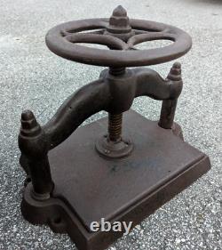 Presse à livres de table en fonte vintage telle quelle lourde 56 livres
