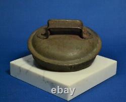 RARE American CIVIL WAR Taille 00 Pot en fonte avec couvercle en acier d'origine 12oz Gypsy Pot