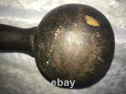 RARE Haltère ANTIQUE en Fonte Ronde GLOBE 25# POIDS à MAIN Barbell