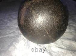 RARE Haltère ANTIQUE en Fonte Ronde GLOBE 25# POIDS à MAIN Barbell