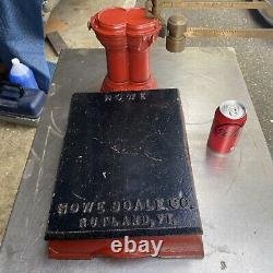 Rare Antique Howe Scale Co. No 5025 Balance Scale en fonte pour magasin général 60 LB