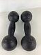 Rare Ensemble Vintage De 5 Lb Globe Ball Round Haltère Poids En Fonte