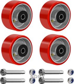 Roues pivotantes 4 X 2, roues industrielles lourdes, polyuréthane sur fonte W
