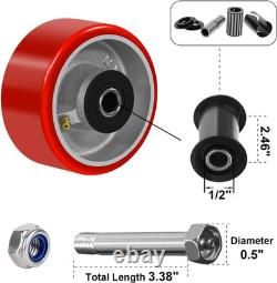 Roues pivotantes 4 X 2, roues industrielles lourdes, polyuréthane sur fonte W