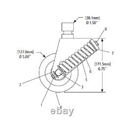 Roues pivotantes en fonte Saf Holland XA-V-350, 13,43 lbs (6,09 kg)