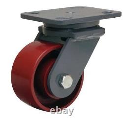 Roulette Plate Hamilton S-Wh-4Mb, Pivotante, Fonte, 4 Pouces, 1000 Lbs, B