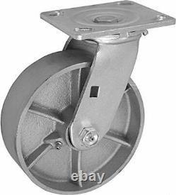 Roulette pivotante CasterHQ 6 X 2 POUCES avec roue en fonte semi-acier capacité de 1200 LBS