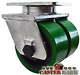 Roulette Pivotante Double Roue Verte En Polyuréthane Sur Fonte, Capacité De 6 000 Lbs