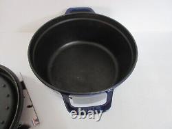 STAUB La Cocotte 24 Émail Bleu Foncé Fonte Ronde Fait en France
