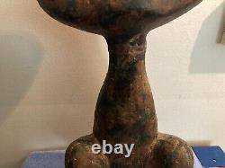 Sculpture de chat en fonte moderne du milieu du siècle en métal, hauteur de 17 pouces, 14 livres.