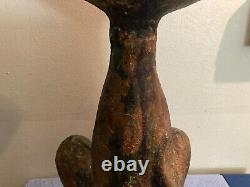 Sculpture de chat en fonte moderne du milieu du siècle en métal, hauteur de 17 pouces, 14 livres.
