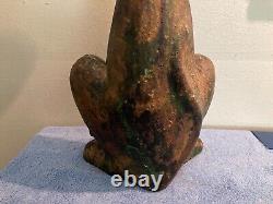 Sculpture de chat en fonte moderne du milieu du siècle en métal, hauteur de 17 pouces, 14 livres.