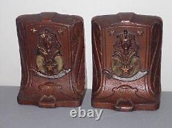 Serre-livres antiques des Shriners, années 1920, en fonte, sphinx, 12 livres