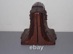 Serre-livres antiques des Shriners, années 1920, en fonte, sphinx, 12 livres