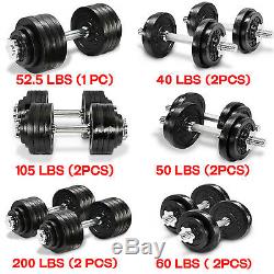 Set Haltères Poids Cap Gym Exercice Entraînement Barbell 40 50 52,5 60 105 200 Lbs