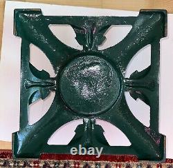 Support pour sapin de Noël en fonte émaillée avec anges et cloches vintage, rubans - 24 livres