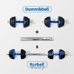 Total 44 Lb Poids Dumbbells Set Réglable Barbell Plates Gym Home Workout Nouveau