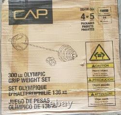 Tout Neuf Dans La Boîte! Cap 300 Lb Olympic Weight Set Avec 7ft Barbell (trou De 2 Po)