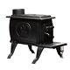 Us Stove Company Poêle à Bois En Fonte Propre Brûlant De 900 Pieds Carrés Rustique