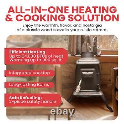 US Stove Company Poêle à bois en fonte propre brûlant de 900 pieds carrés Rustique