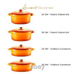 Ustensiles de cuisine Voeux - Cocotte en fonte émaillée avec couvercle 4,4 litres
