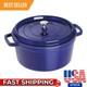 Vente Chaude Cocotte En Fonte Staub 7 Qt, Ronde, Bleu Foncé
