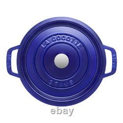 VENTE CHAUDE Cocotte en Fonte Staub 7 qt, Ronde, Bleu Foncé