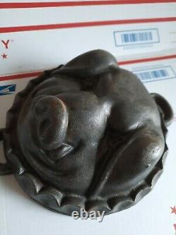 Vintage Cast Iron Pig’s Head Face Baking Pan Moule Moule À Cochon 6 Lb Fer