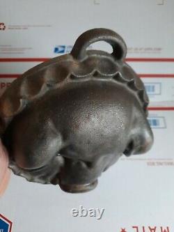 Vintage Cast Iron Pig’s Head Face Baking Pan Moule Moule À Cochon 6 Lb Fer
