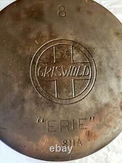 Vintage Griswold #8 Erie 811a Four Hollandais/roaster Avec Caution, (sans Couvercle)