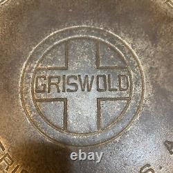 Vintage Griswold Fonte De Fer Chrome/nickel Plaque #8 704 B Niveau Nettoyé/saisonné