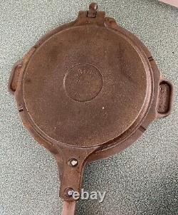 Vintage Jotul Nr 6 Norway Cast Iron 5 Coeurs Waffle Maker Iron With Ring Base
