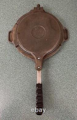 Vintage Jotul Nr 6 Norway Cast Iron 5 Coeurs Waffle Maker Iron With Ring Base