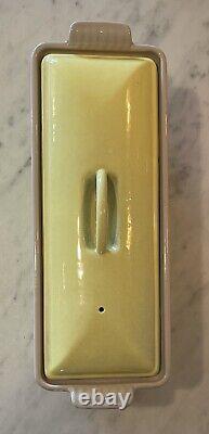 Vintage Le Creuset Terrine à Pain Couvert en Fonte Émaillée Jaune 1 1/2 Qt. #28